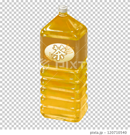 Illustration of roasted green tea in a plastic bottle 120710540