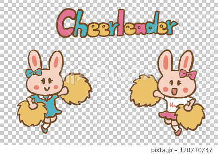 Rabbit cheerleader cheer squad cheering cute colorful cheer girl illustration Rabbit cheerleader cheer squad cheering cute colorful cheer girl illustration 120710737