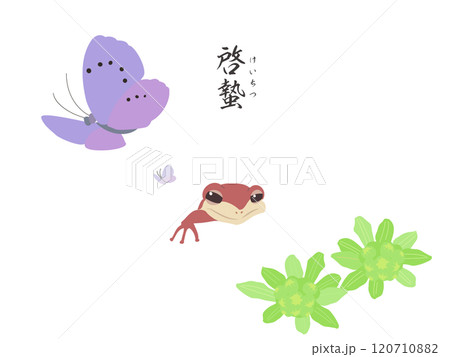 二十四節気の啓蟄カラー壁紙イラスト 二十四節気の啓蟄カラー壁紙イラスト 120710882