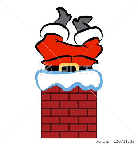 Santa climbing up the chimney, christmas humorous design 120711235