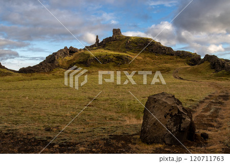 Mountains and landscape in Katla geopark, Iceland 120711763