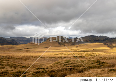 Mountains and landscape in Katla geopark, Iceland 120711772
