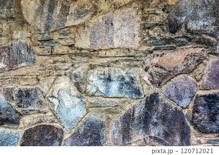 Old stone wall in Nitra grad in Slovakia. Texture or background 120712021