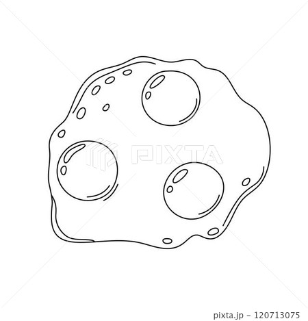 Fried eggs illustration in a simple outline vector, classic breakfast dish rich in protein. Ideal for menus, posters, or health-focused designs, representing a nutritious, organic meal Fried eggs illustration in a simple outline vector, classic breakfast dish rich in protein. Ideal for menus, posters, or health-focused designs, representing a nutritious, organic meal 120713075