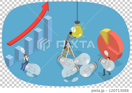 3D Isometric Flat  Illustration of Business Fail, Striving for Success in Aspiration 120713088