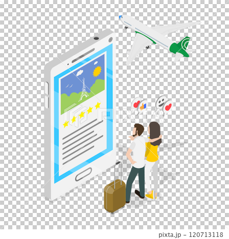 3D Isometric Flat Illustration of Travel To Europe, Hotel Reservation and Ticket Purchase 3D Isometric Flat Illustration of Travel To Europe, Hotel Reservation and Ticket Purchase 120713118