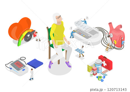 3D Isometric Flat Illustration of Cardiology, Healthcare and Medicine 3D Isometric Flat Illustration of Cardiology, Healthcare and Medicine 120713143