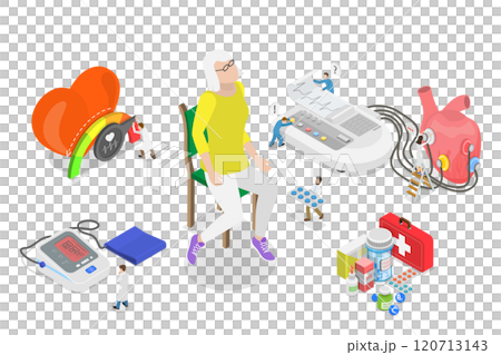 3D Isometric Flat Illustration of Cardiology, Healthcare and Medicine 3D Isometric Flat Illustration of Cardiology, Healthcare and Medicine 120713143