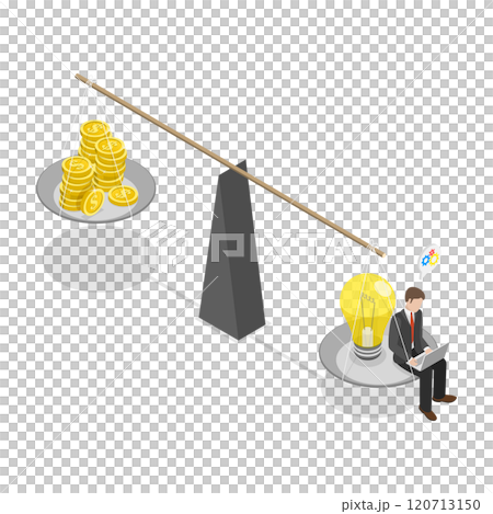 3D Isometric Flat  Illustration of Cost and Expences, Financial Planning 120713150