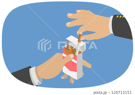 3D Isometric Flat Illustration of Bad Habits, Side Effects of Smoking 3D Isometric Flat Illustration of Bad Habits, Side Effects of Smoking 120713151