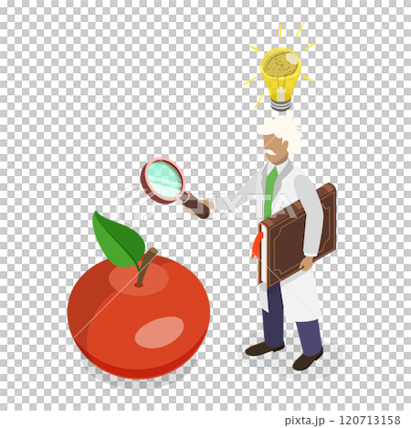 3D Isometric Flat  Illustration of Albert Einstein, Famous Scientist 120713158