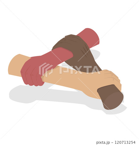 3D Isometric Flat Illustration of Tolerance, Antiracism in a Diverse Multiracial Group 3D Isometric Flat Illustration of Tolerance, Antiracism in a Diverse Multiracial Group 120713254