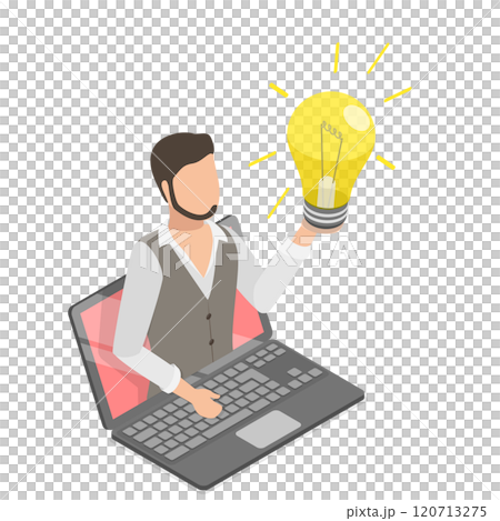 3D Isometric Flat Illustration of Inspiration Idea, Success Motivation and Innovation in Business 3D Isometric Flat Illustration of Inspiration Idea, Success Motivation and Innovation in Business 120713275