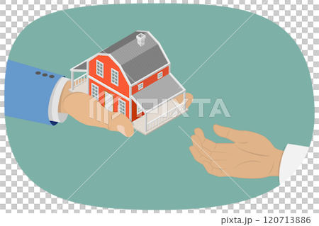 3D Isometric Flat  Illustration of Financial Advisor On Legacy Planning, Safeguarding Sssets for Future Generations 120713886