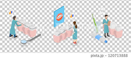 3D Isometric Flat  Illustration of Orthodontic Care, Dentistry Service 120713888