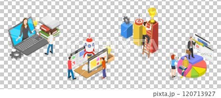 3D Isometric Flat Illustration of Web Project And Applications, Strategic Planning, Future Vision 3D Isometric Flat Illustration of Web Project And Applications, Strategic Planning, Future Vision 120713927