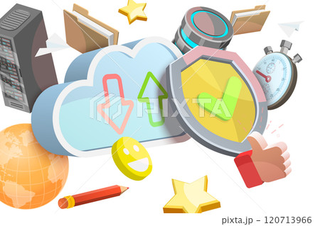 3D Illustration of Cloud Storage, Innovative Technology Solutions for the Modern World 3D Illustration of Cloud Storage, Innovative Technology Solutions for the Modern World 120713966