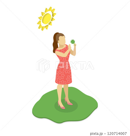 3D Isometric Flat  Illustration of Lucky And Unlucky People. Item 2 120714007