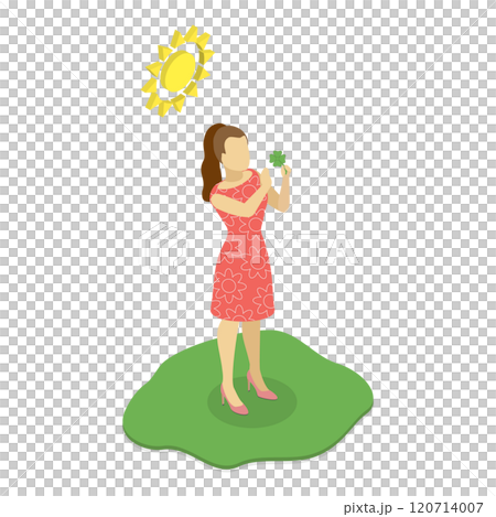3D Isometric Flat  Illustration of Lucky And Unlucky People. Item 2 120714007