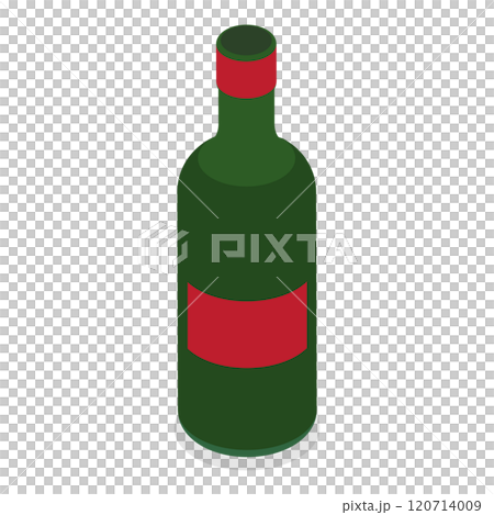 3D Isometric Flat  Set of Bottles with Alcohol Drinks. Item 9 120714009