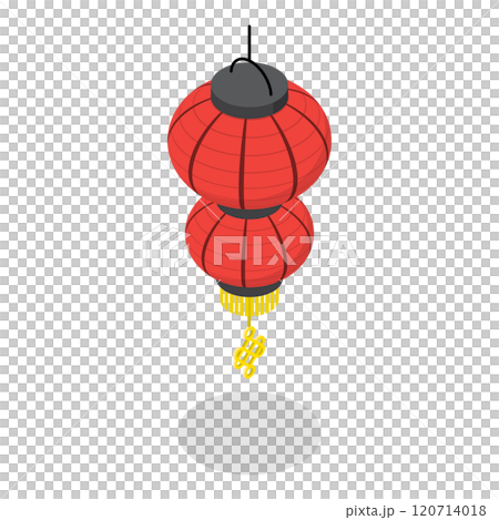 3D Isometric Flat  Set of Japanese Or Chinese Lanterns. Item 3 120714018