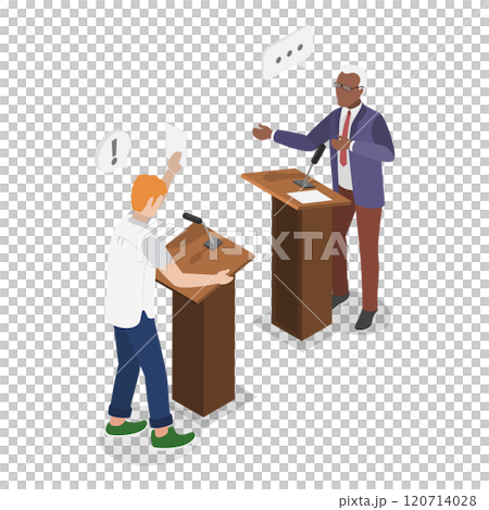 3D Isometric Flat  Illustration of Political Debates. Item 3 120714028