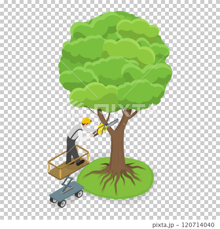 3D Isometric Flat  Set of Professional Gardener. Item 3 120714040