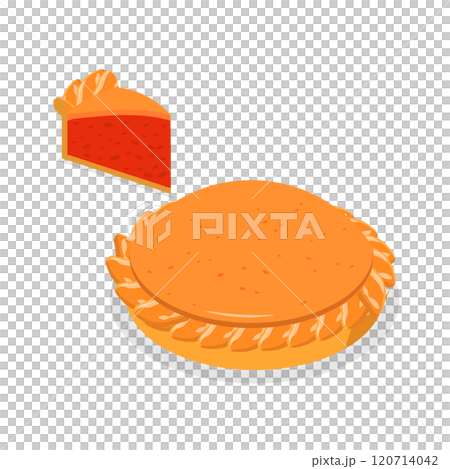 3D Isometric Flat  Set of Diffeent Pies and Slices. Item 2 120714042