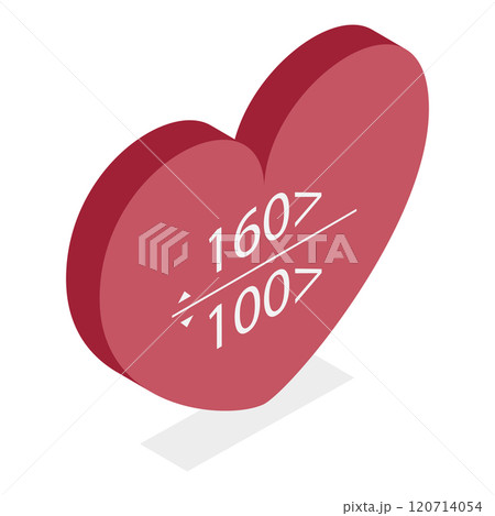 3D Isometric Flat  Illustration of Blood Pressure Chart. Item 5 120714054