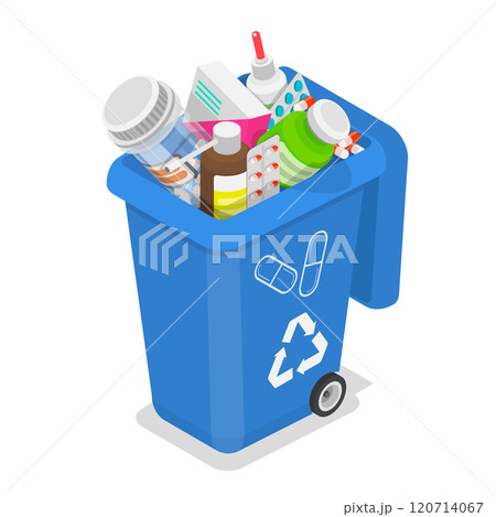 3D Isometric Flat  Illustration of Waste Management. Item 5 120714067