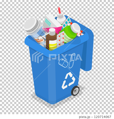 3D Isometric Flat  Illustration of Waste Management. Item 5 120714067