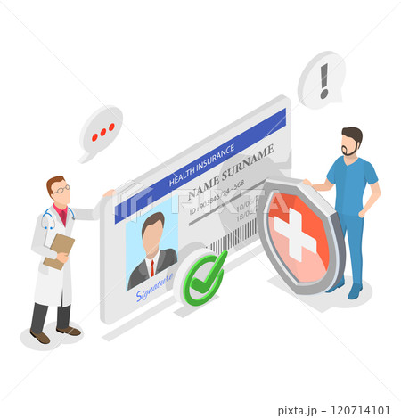 3D Isometric Flat Illustration of Health Insurance Scene Set. Item 2 3D Isometric Flat Illustration of Health Insurance Scene Set. Item 2 120714101