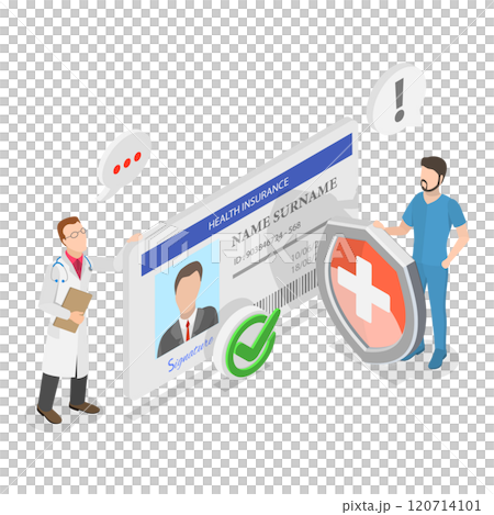 3D Isometric Flat Illustration of Health Insurance Scene Set. Item 2 3D Isometric Flat Illustration of Health Insurance Scene Set. Item 2 120714101
