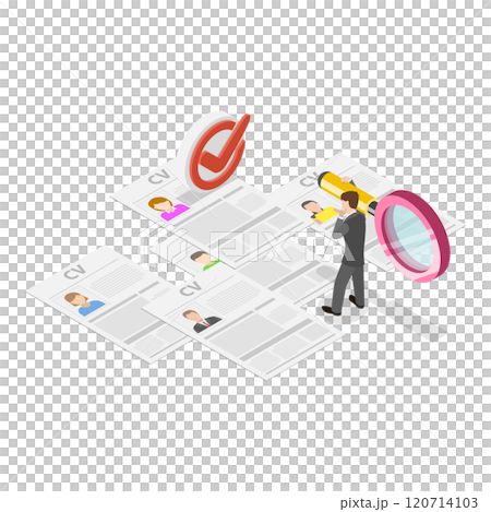 3D Isometric Flat Illustration of Hiring Process Set. Item 3 3D Isometric Flat Illustration of Hiring Process Set. Item 3 120714103