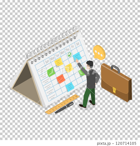 3D Isometric Flat  Illustration of Time Management. Item 2 120714105