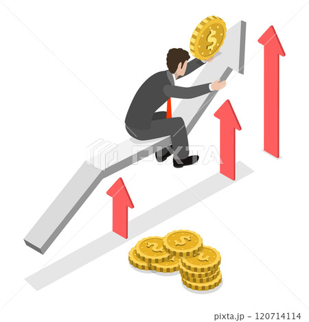 3D Isometric Flat  Illustration of Finance Growth. Item 1 120714114
