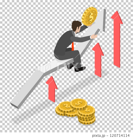3D Isometric Flat  Illustration of Finance Growth. Item 1 120714114