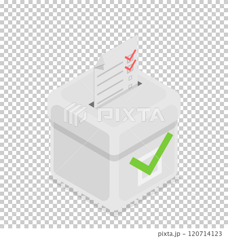 3D Isometric Flat Illustration of Voting Box Set. Item 3 3D Isometric Flat Illustration of Voting Box Set. Item 3 120714123