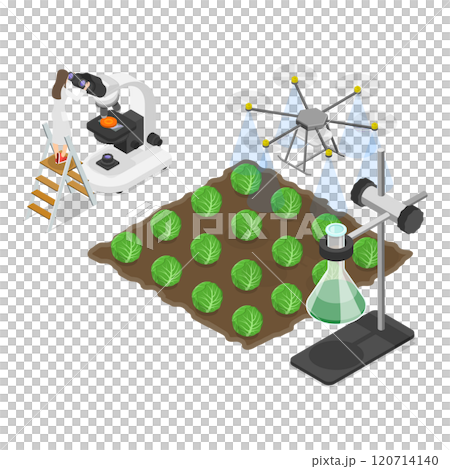 3D Isometric Flat  Illustration of Agricultural Research. Item 3 120714140