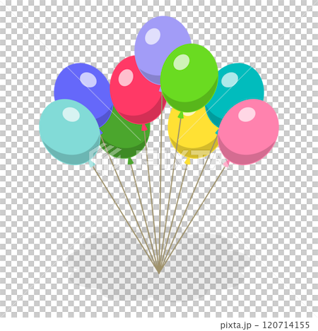 3D Isometric Flat  Set of Party Items. Item 8 120714155