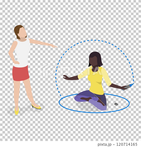 3D Isometric Flat Illustration of Invisible Boundary. Item 2 3D Isometric Flat Illustration of Invisible Boundary. Item 2 120714165