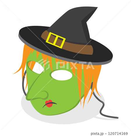 3D Isometric Flat Set of Halloween Face Masks. Item 3 3D Isometric Flat Set of Halloween Face Masks. Item 3 120714169