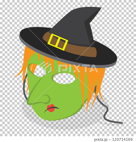 3D Isometric Flat Set of Halloween Face Masks. Item 3 3D Isometric Flat Set of Halloween Face Masks. Item 3 120714169