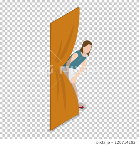 3D Isometric Flat  Set of Spying People. Item 1 120714182