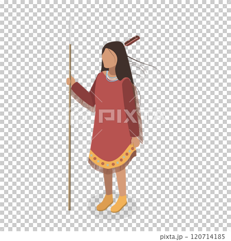 3D Isometric Flat  Set of Indigenous People. Item 5 120714185