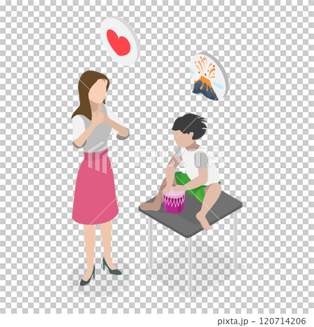 3D Isometric Flat Illustration of Parenting Styles. Item 2 3D Isometric Flat Illustration of Parenting Styles. Item 2 120714206
