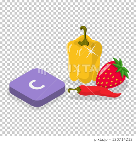 3D Isometric Flat  Illustration of Vitamins And Minerals. Item 1 120714212