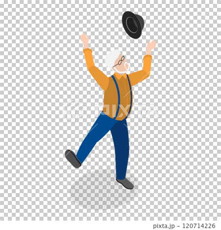 3D Isometric Flat  Illustration of Happy Seniors. Item 3 120714226