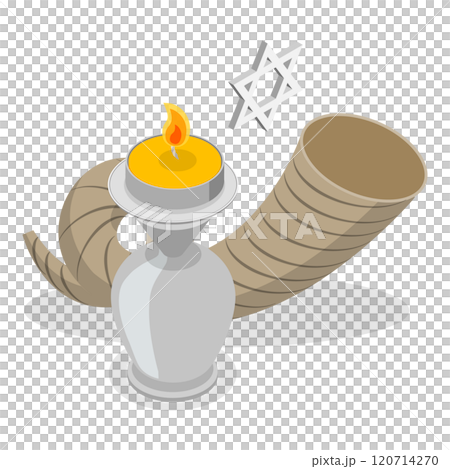 3D Isometric Flat  Set of Jewish Symbolism. Item 5 120714270