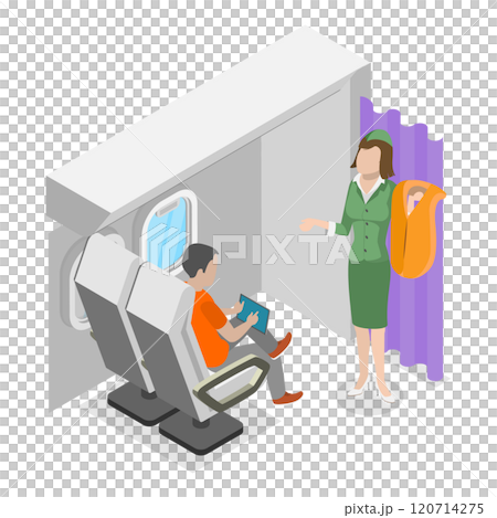 3D Isometric Flat Set of Airplane Items and Scenes. Item 1 3D Isometric Flat Set of Airplane Items and Scenes. Item 1 120714275